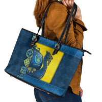Kievan Rus Leather Tote Bag Slavic Dragon Ship - Wonder Print Shop