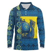 Kievan Rus Long Sleeve Polo Shirt Slavic Dragon Ship - Wonder Print Shop