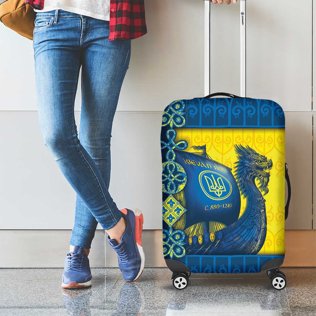 Kievan Rus Luggage Cover Slavic Dragon Ship - Wonder Print Shop