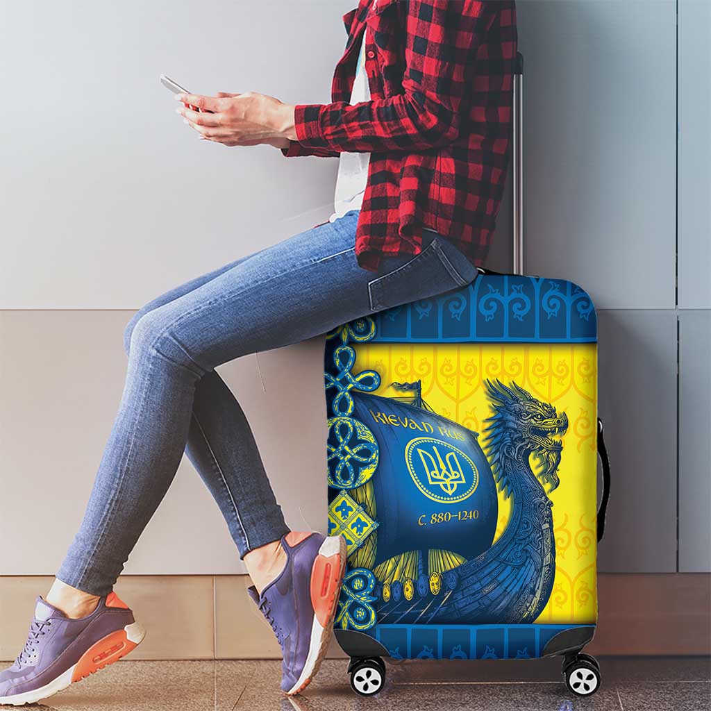 Kievan Rus Luggage Cover Slavic Dragon Ship - Wonder Print Shop