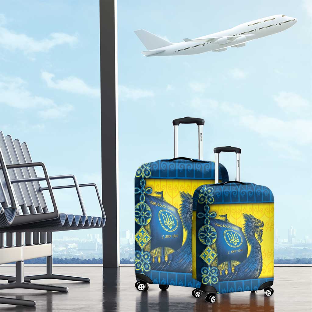 Kievan Rus Luggage Cover Slavic Dragon Ship - Wonder Print Shop