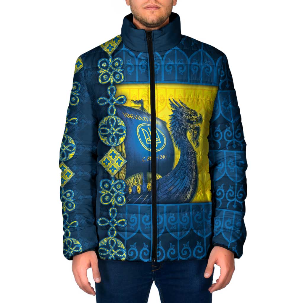 Kievan Rus Padded Jacket Slavic Dragon Ship - Wonder Print Shop