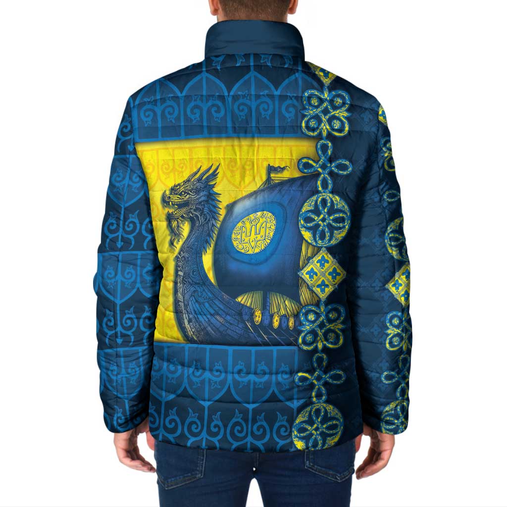 Kievan Rus Padded Jacket Slavic Dragon Ship - Wonder Print Shop