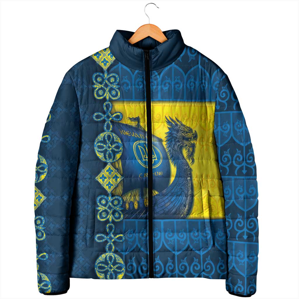 Kievan Rus Padded Jacket Slavic Dragon Ship - Wonder Print Shop