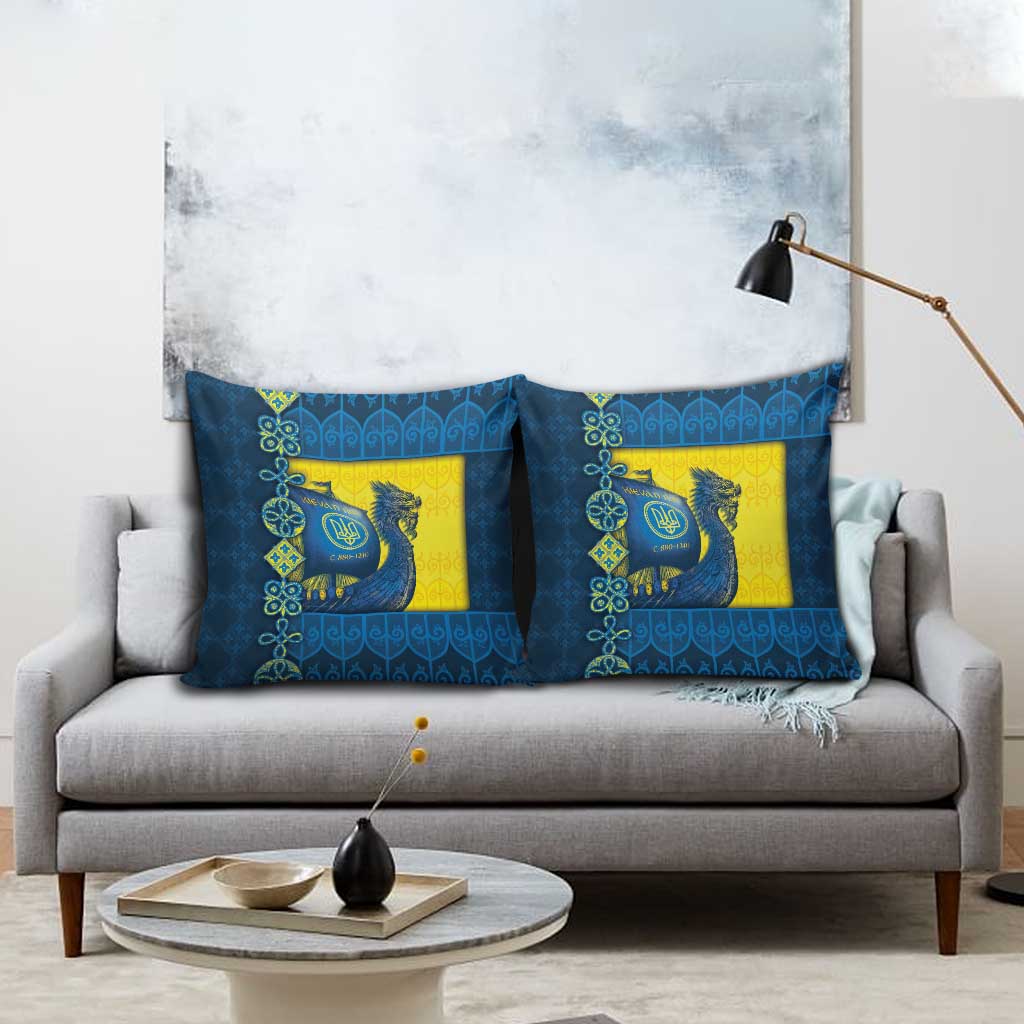 Kievan Rus Pillow Cover Slavic Dragon Ship - Wonder Print Shop