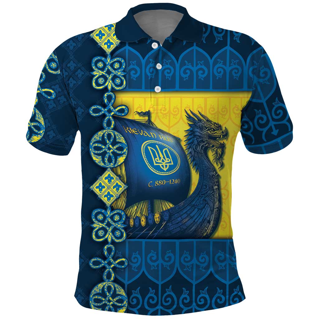 Kievan Rus Polo Shirt Slavic Dragon Ship - Wonder Print Shop