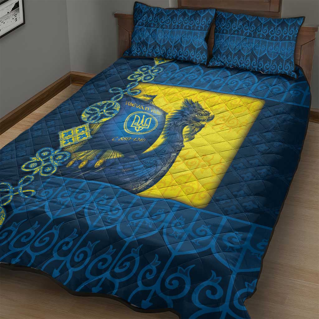 Kievan Rus Quilt Bed Set Slavic Dragon Ship - Wonder Print Shop