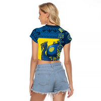 Kievan Rus Raglan Cropped T Shirt Slavic Dragon Ship - Wonder Print Shop