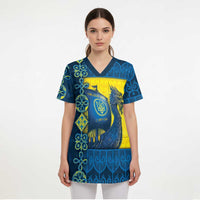 Kievan Rus Scrub Top Slavic Dragon Ship - Wonder Print Shop