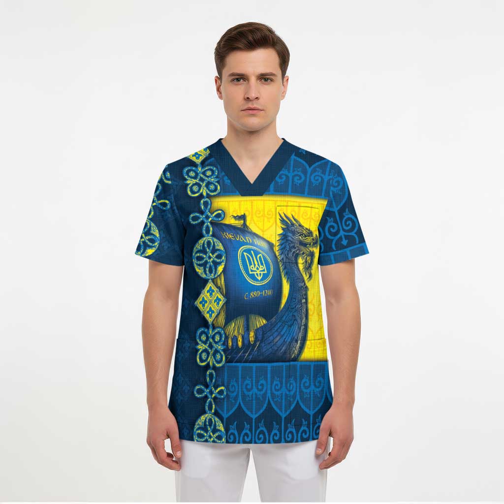 Kievan Rus Scrub Top Slavic Dragon Ship - Wonder Print Shop