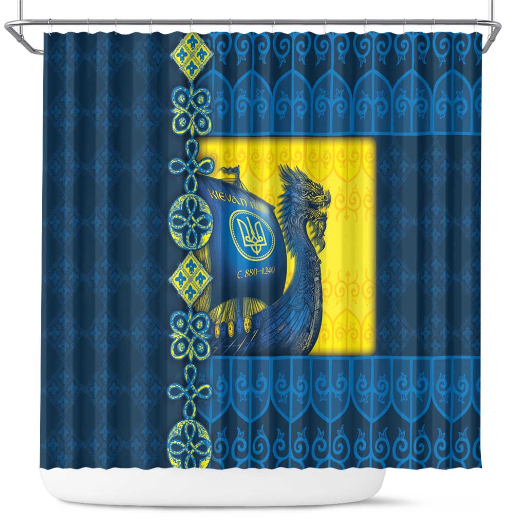 Kievan Rus Shower Curtain Slavic Dragon Ship - Wonder Print Shop