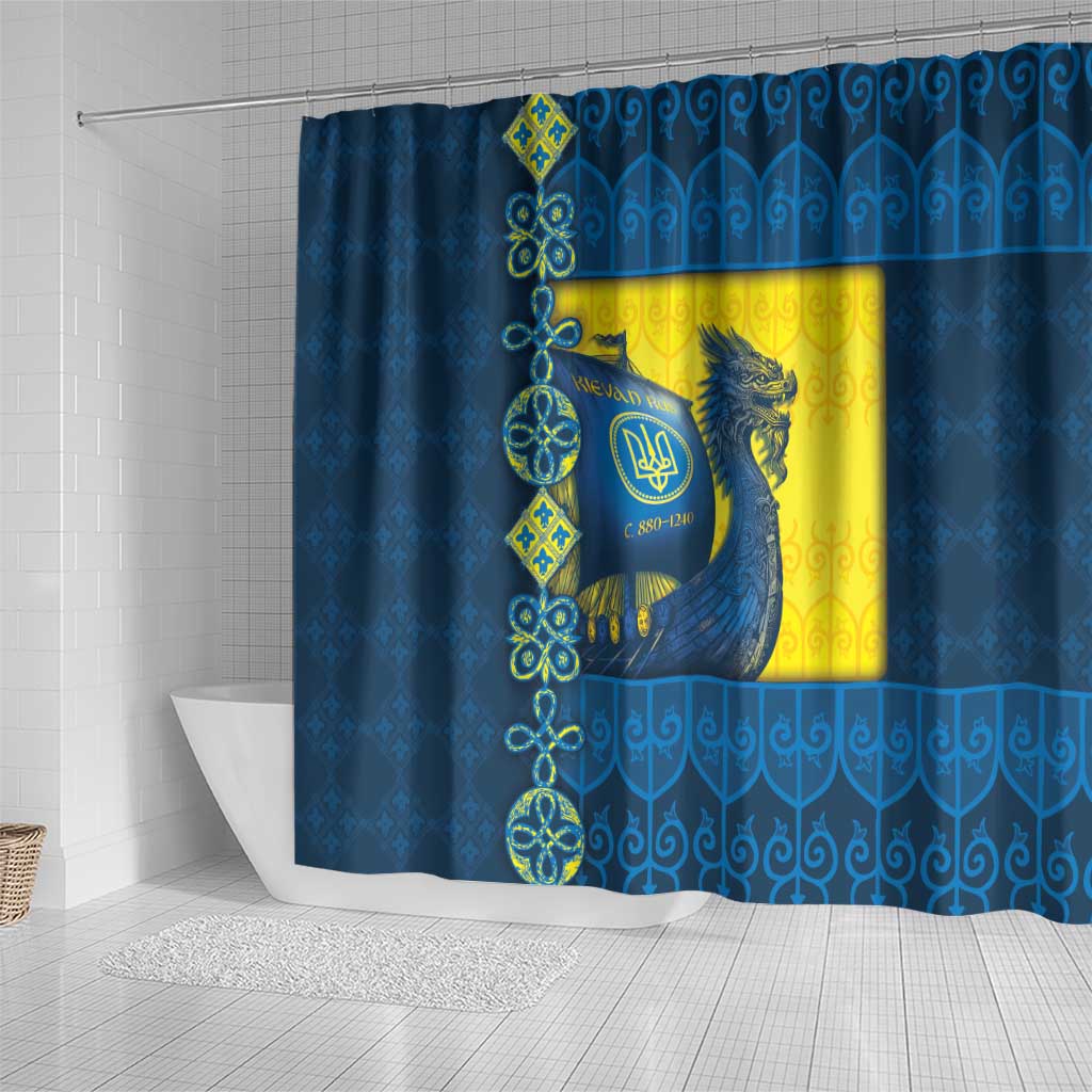 Kievan Rus Shower Curtain Slavic Dragon Ship - Wonder Print Shop
