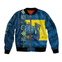 Kievan Rus Sleeve Zip Bomber Jacket Slavic Dragon Ship - Wonder Print Shop