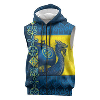 Kievan Rus Sleeveless Zip Hoodie Slavic Dragon Ship - Wonder Print Shop