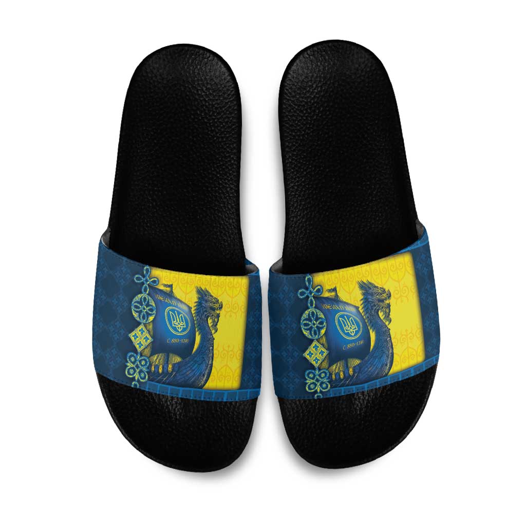 Kievan Rus Slide Sandals Slavic Dragon Ship - Wonder Print Shop