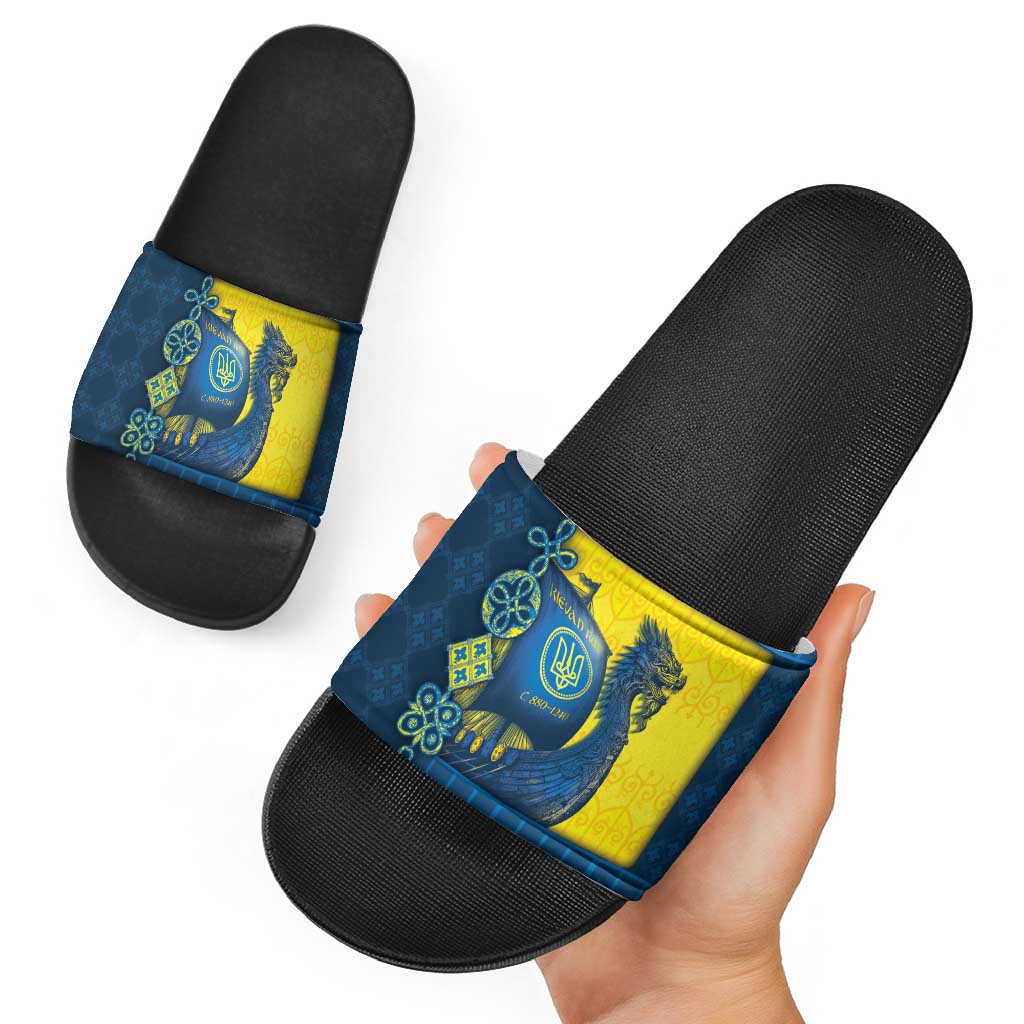 Kievan Rus Slide Sandals Slavic Dragon Ship - Wonder Print Shop