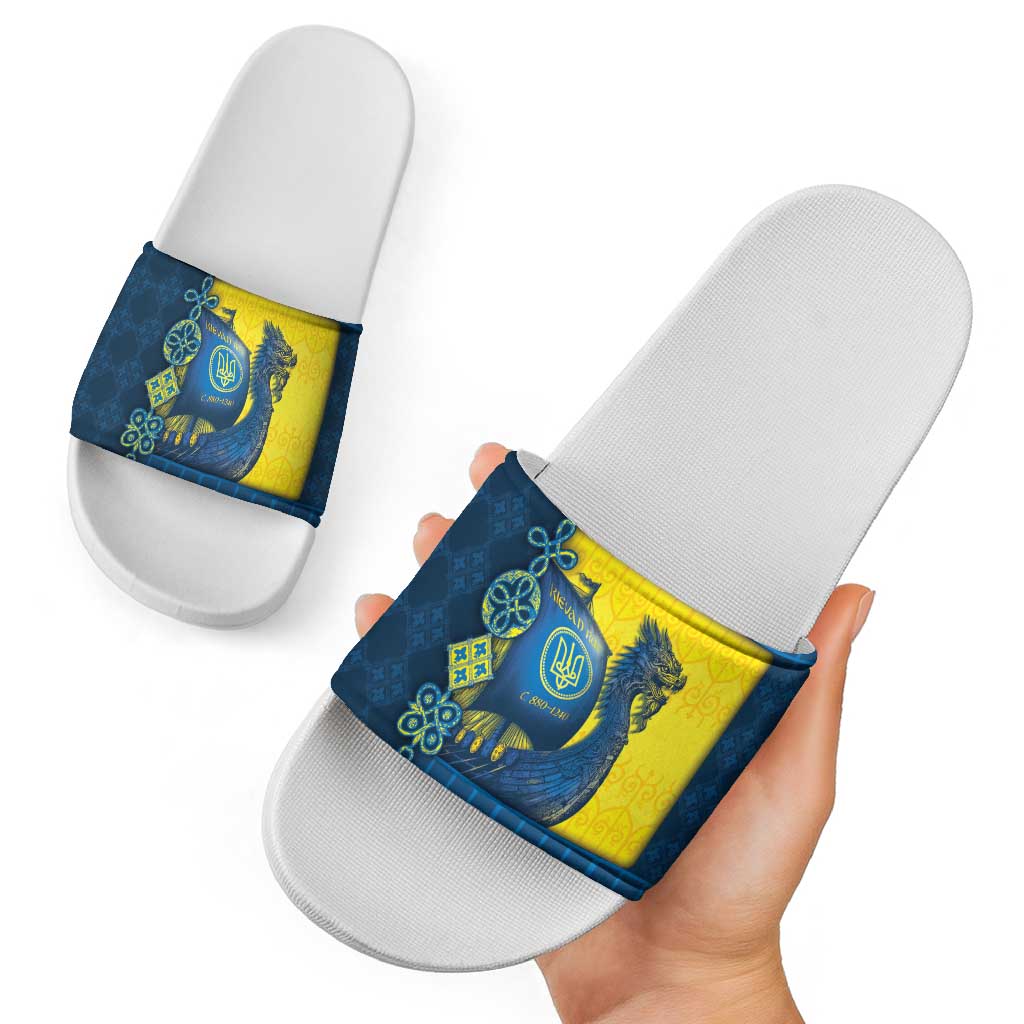 Kievan Rus Slide Sandals Slavic Dragon Ship - Wonder Print Shop