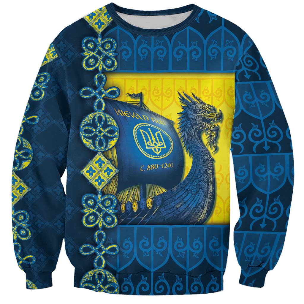 Kievan Rus Sweatshirt Slavic Dragon Ship - Wonder Print Shop