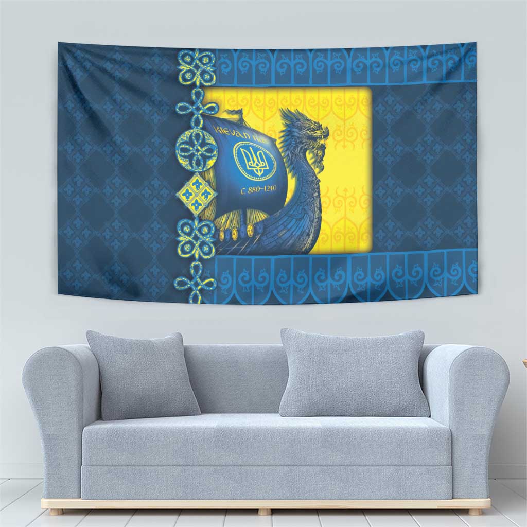 Kievan Rus Tapestry Slavic Dragon Ship - Wonder Print Shop