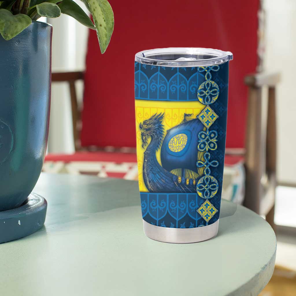 Kievan Rus Tumbler Cup Slavic Dragon Ship - Wonder Print Shop