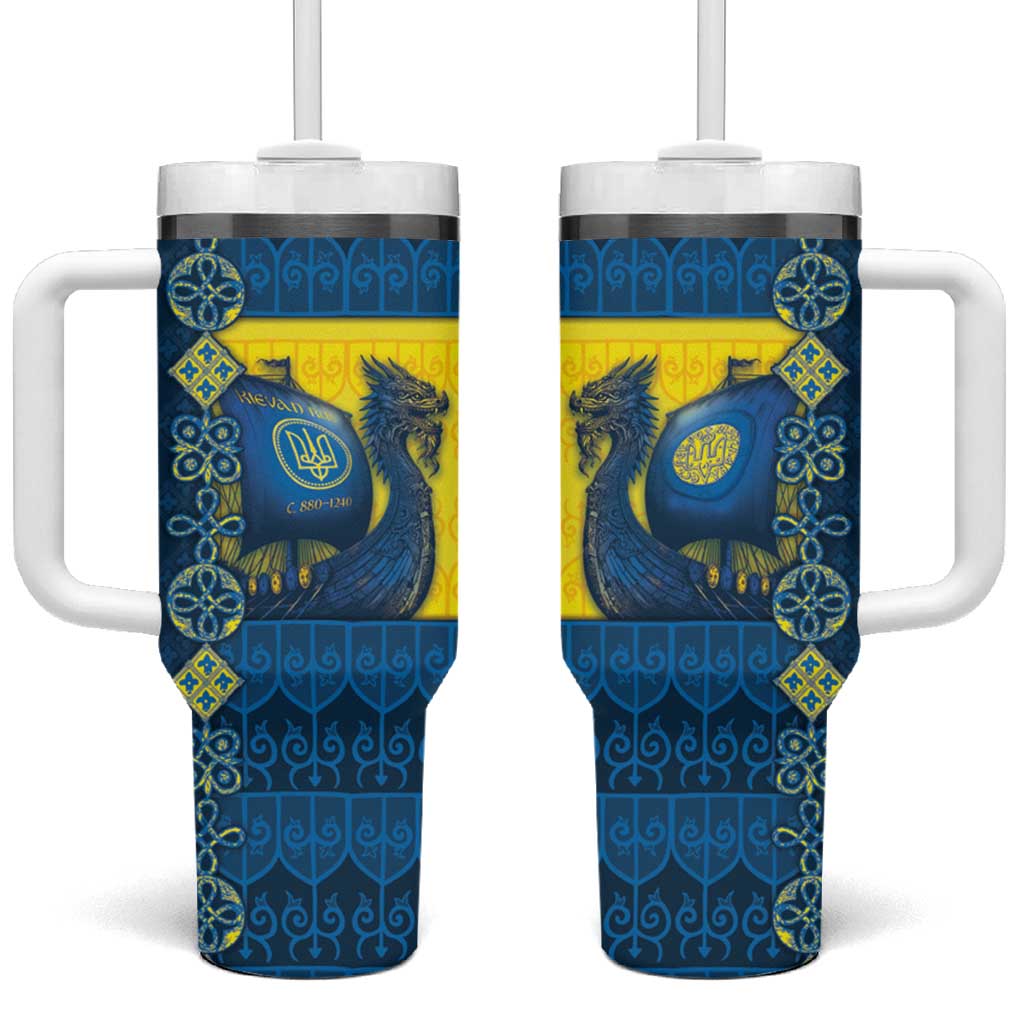Kievan Rus Tumbler With Handle Slavic Dragon Ship - Wonder Print Shop