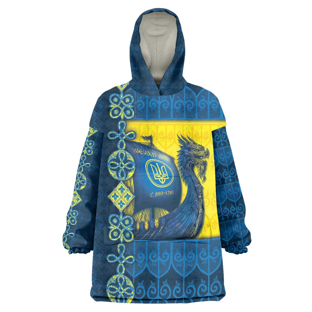 Kievan Rus Wearable Blanket Hoodie Slavic Dragon Ship - Wonder Print Shop