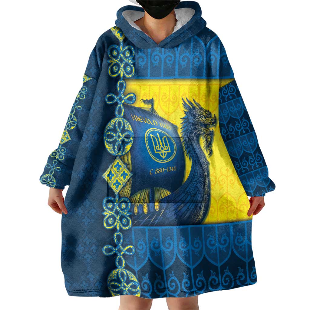 Kievan Rus Wearable Blanket Hoodie Slavic Dragon Ship - Wonder Print Shop