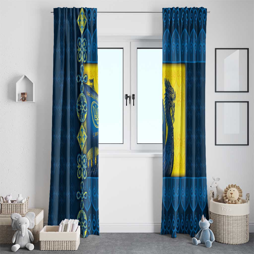Kievan Rus Window Curtain Slavic Dragon Ship - Wonder Print Shop