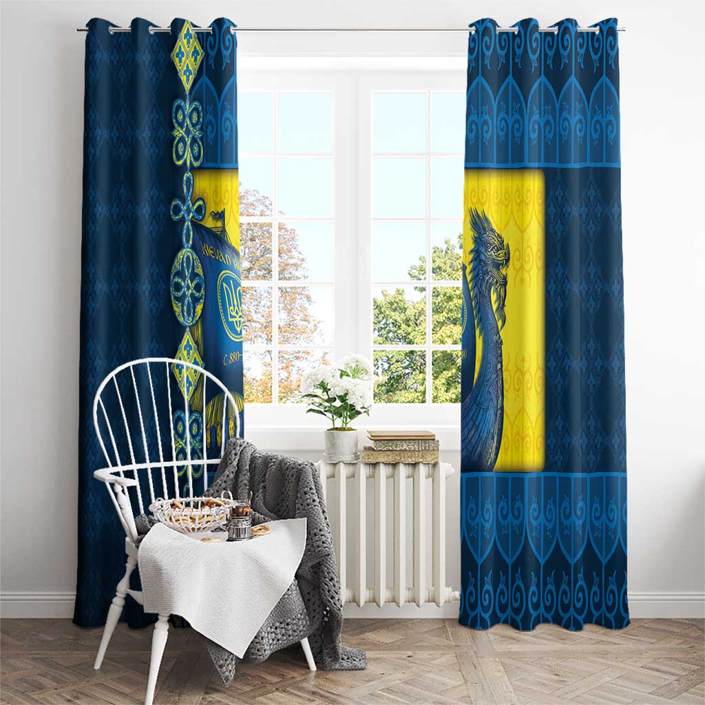 Kievan Rus Window Curtain Slavic Dragon Ship - Wonder Print Shop