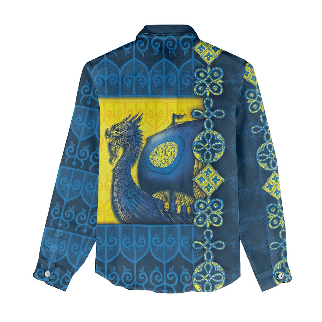 Kievan Rus Women Casual Shirt Slavic Dragon Ship - Wonder Print Shop