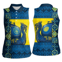 Kievan Rus Women Sleeveless Polo Shirt Slavic Dragon Ship - Wonder Print Shop
