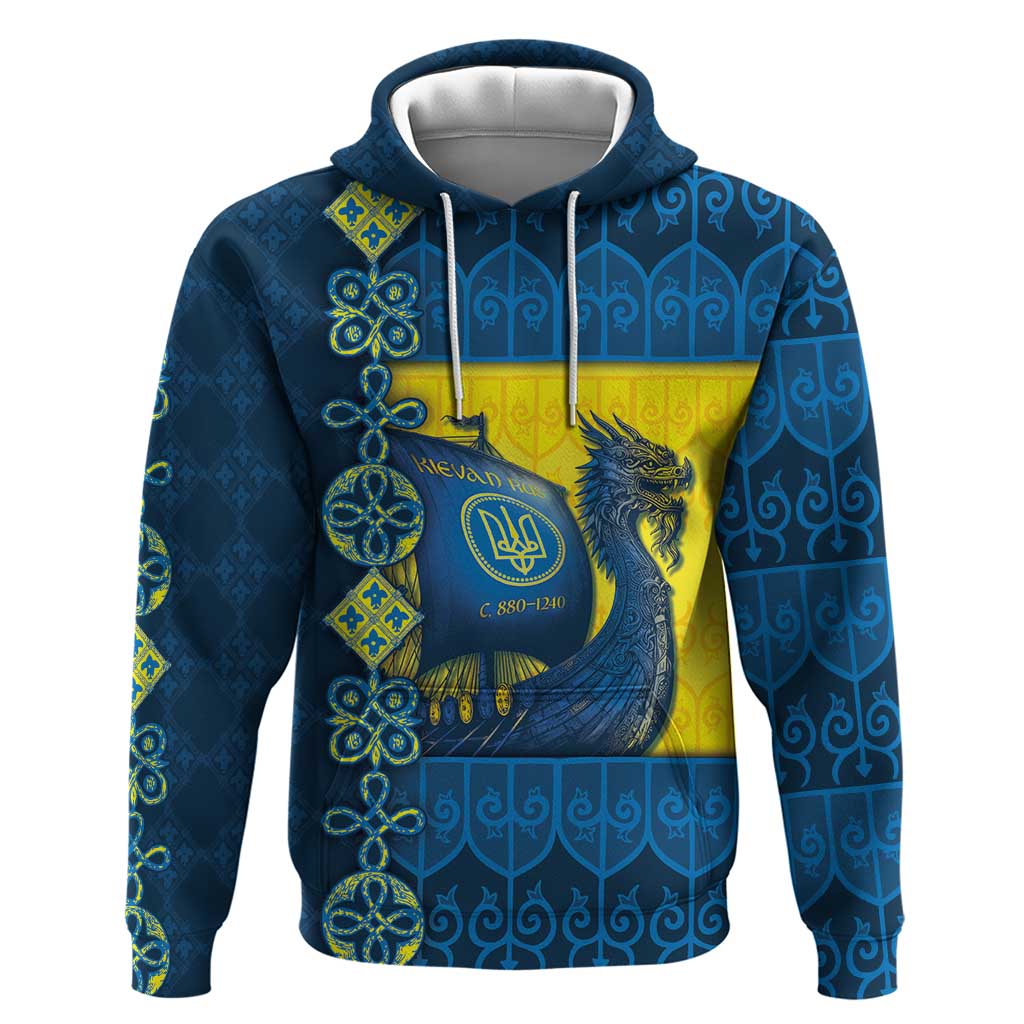 Kievan Rus Zip Hoodie Slavic Dragon Ship - Wonder Print Shop