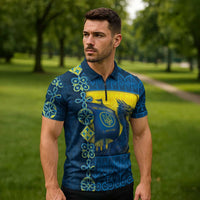 Kievan Rus Zipper Polo Shirt Slavic Dragon Ship - Wonder Print Shop