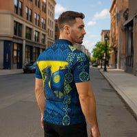 Kievan Rus Zipper Polo Shirt Slavic Dragon Ship - Wonder Print Shop