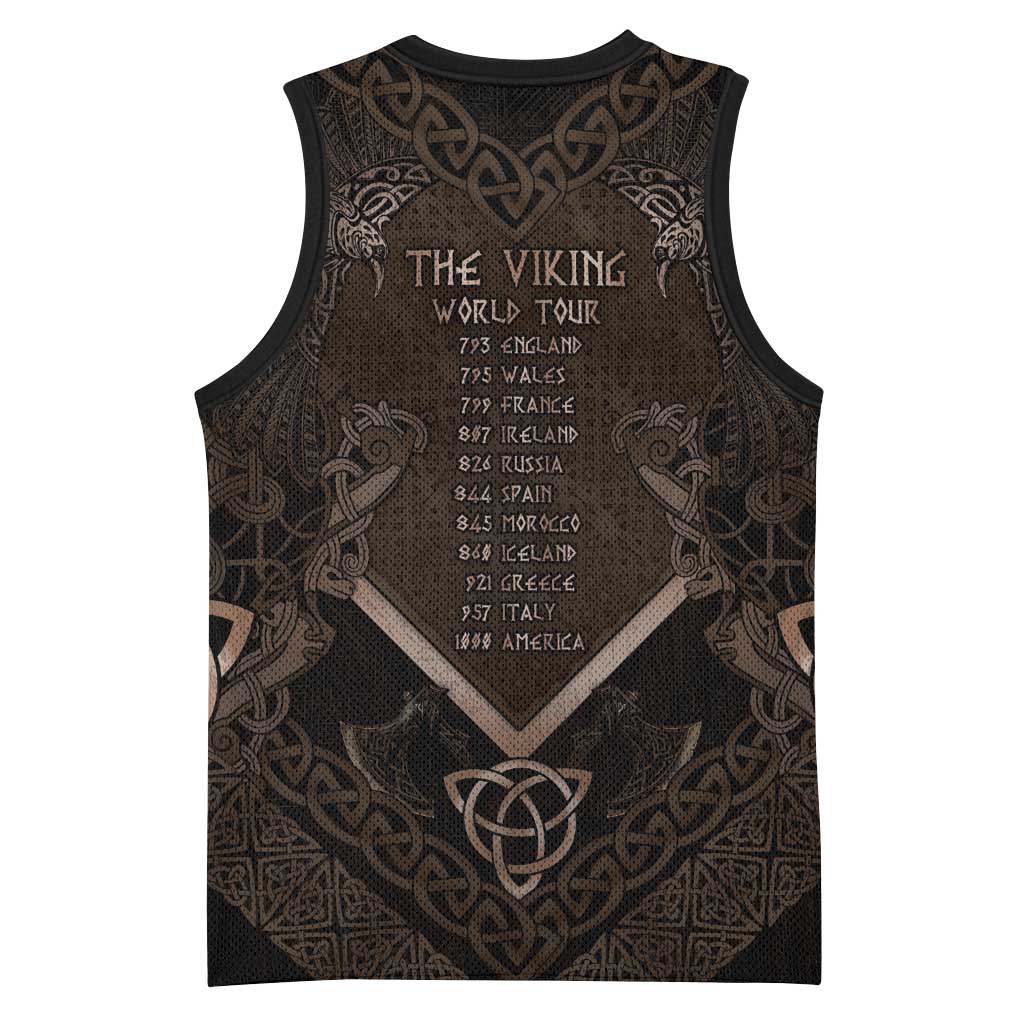 The Viking World Tour Basketball Jersey Ancient Celtic Knot Patterns - Wonder Print Shop