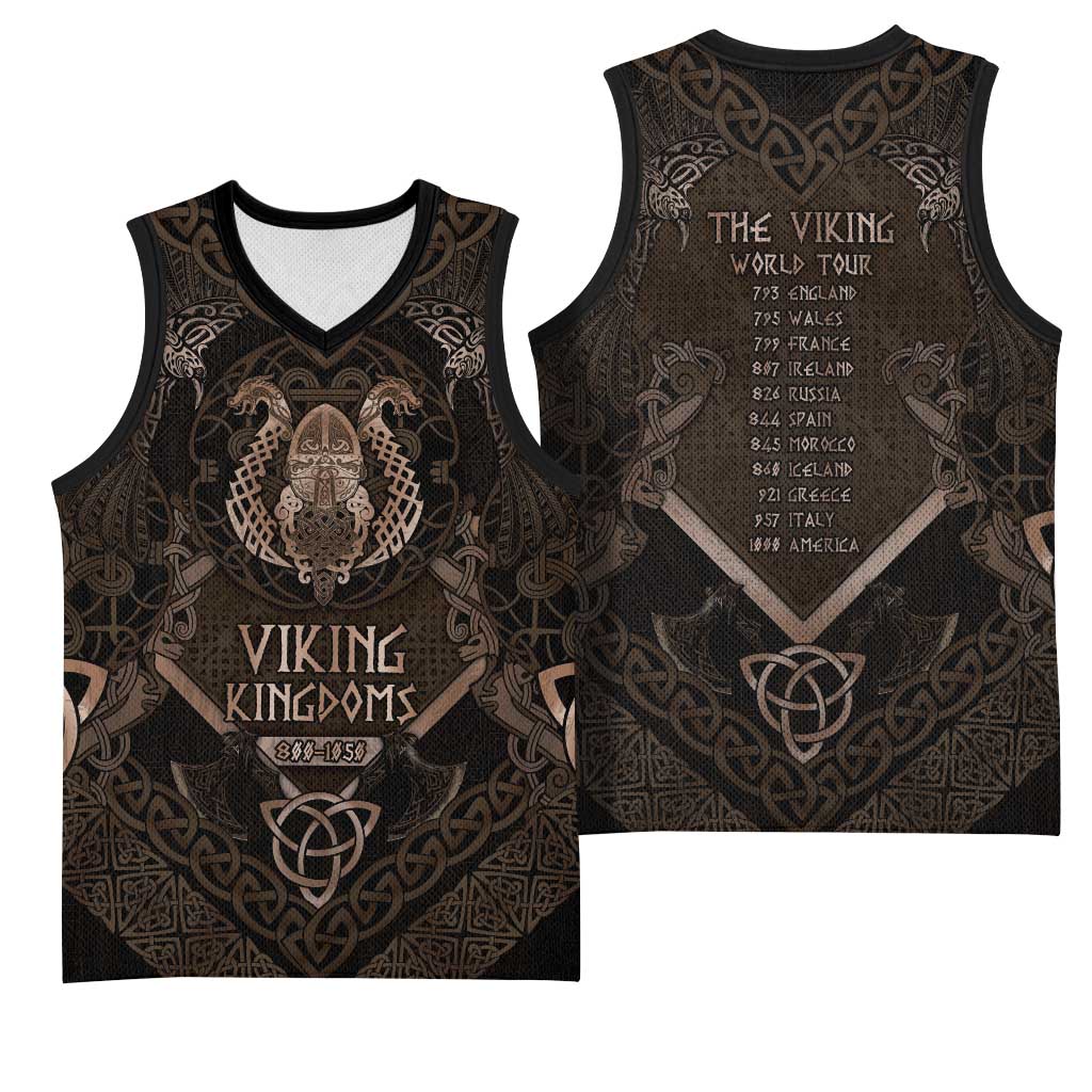 The Viking World Tour Basketball Jersey Ancient Celtic Knot Patterns - Wonder Print Shop