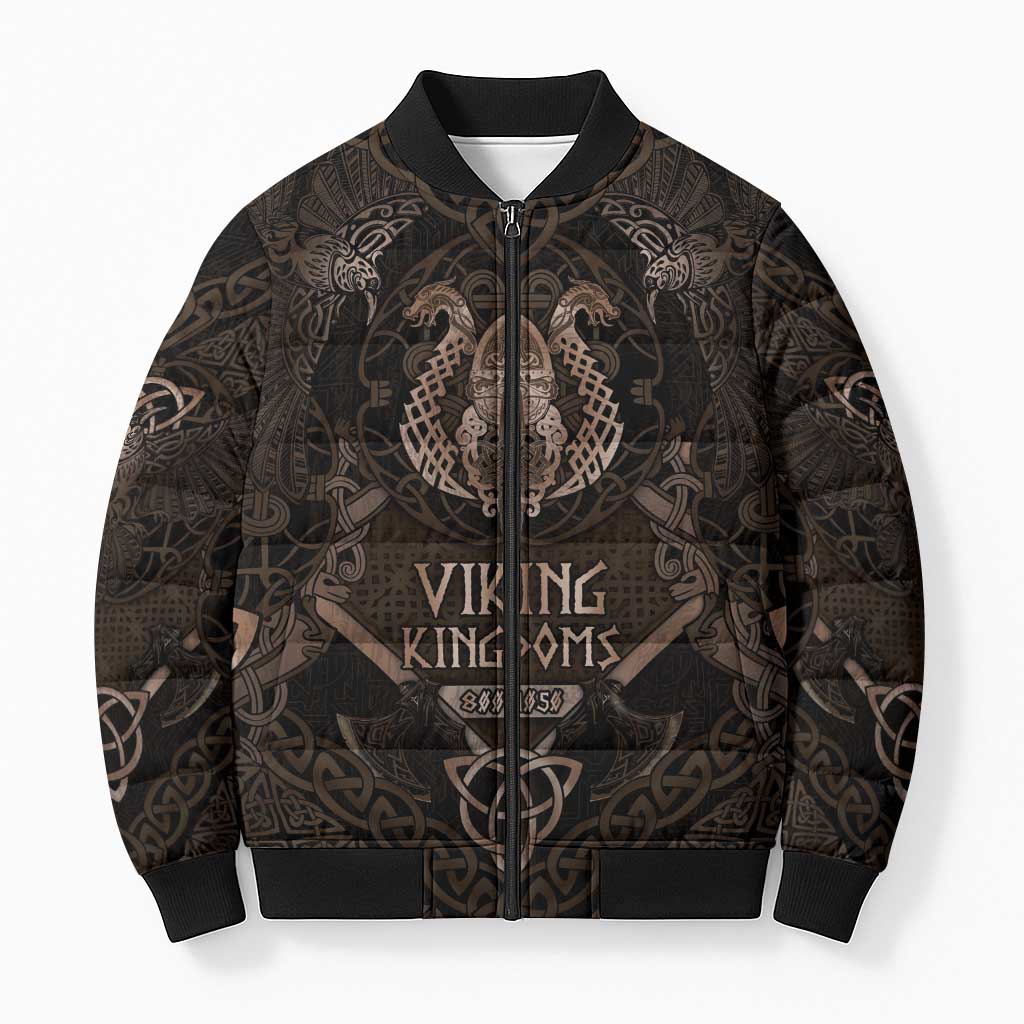 The Viking World Tour Bomber Puffer Jacket Ancient Celtic Knot Patterns - Wonder Print Shop