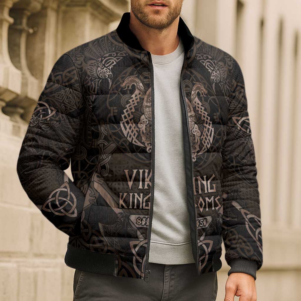 The Viking World Tour Bomber Puffer Jacket Ancient Celtic Knot Patterns - Wonder Print Shop