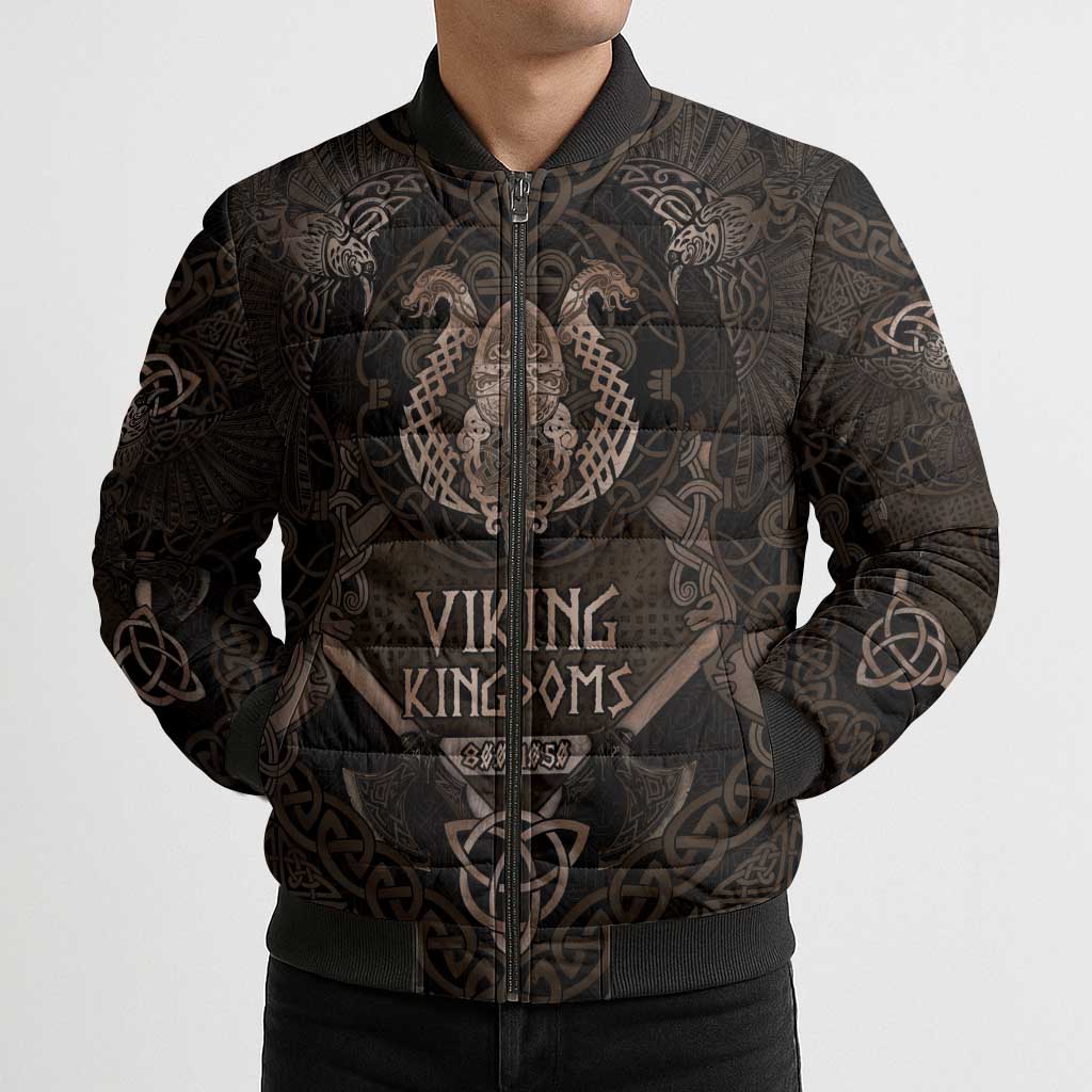 The Viking World Tour Bomber Puffer Jacket Ancient Celtic Knot Patterns - Wonder Print Shop