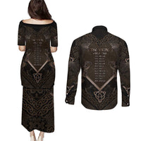 The Viking World Tour Couples Matching Puletasi and Long Sleeve Button Shirt Ancient Celtic Knot Patterns - Wonder Print Shop