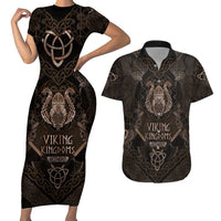 The Viking World Tour Couples Matching Short Sleeve Bodycon Dress and Hawaiian Shirt Ancient Celtic Knot Patterns - Wonder Print Shop