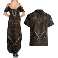The Viking World Tour Couples Matching Summer Maxi Dress and Hawaiian Shirt Ancient Celtic Knot Patterns - Wonder Print Shop