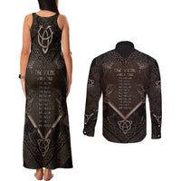The Viking World Tour Couples Matching Tank Maxi Dress and Long Sleeve Button Shirt Ancient Celtic Knot Patterns - Wonder Print Shop