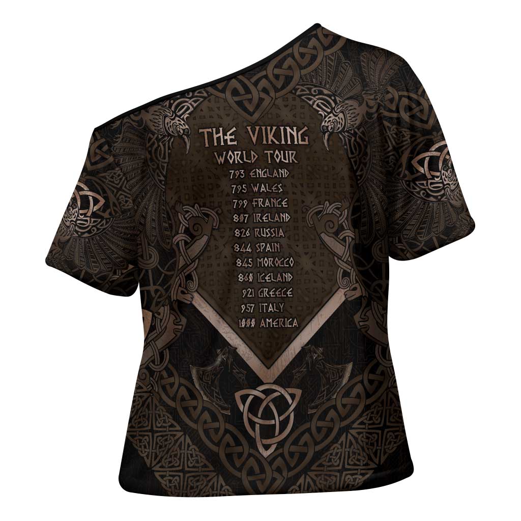 The Viking World Tour Cross Shoulder Shirt Ancient Celtic Knot Patterns - Wonder Print Shop
