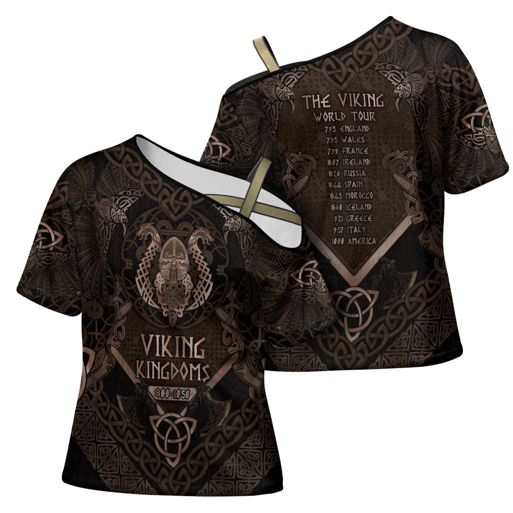The Viking World Tour Cross Shoulder Shirt Ancient Celtic Knot Patterns - Wonder Print Shop