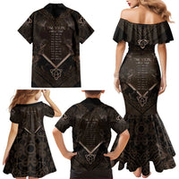 The Viking World Tour Family Matching Mermaid Dress and Hawaiian Shirt Ancient Celtic Knot Patterns - Wonder Print Shop