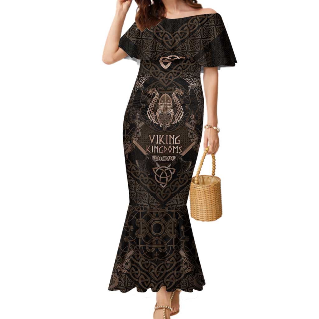 The Viking World Tour Family Matching Mermaid Dress and Hawaiian Shirt Ancient Celtic Knot Patterns - Wonder Print Shop