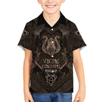 The Viking World Tour Family Matching Off The Shoulder Long Sleeve Dress and Hawaiian Shirt Ancient Celtic Knot Patterns - Wonder Print Shop