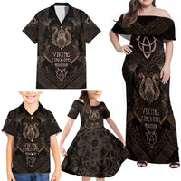 The Viking World Tour Family Matching Off Shoulder Maxi Dress and Hawaiian Shirt Ancient Celtic Knot Patterns - Wonder Print Shop