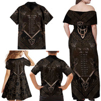 The Viking World Tour Family Matching Off Shoulder Maxi Dress and Hawaiian Shirt Ancient Celtic Knot Patterns - Wonder Print Shop